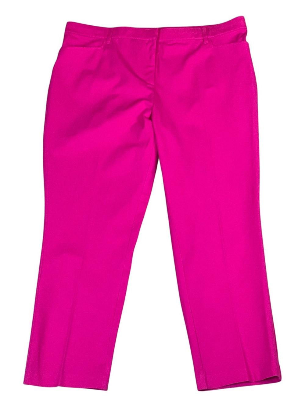 Isaac Mizrahi Chic Stretch Straight Leg Ankle Length Pant Bright Pink Size 20